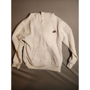 New Balance Hoodie Sweater Unisex Kids 10 Beige Pockets Logo